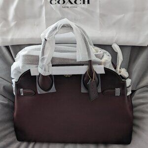 Coach Runway Soft Empire Carryall Bag 40 Brass Merlot Leather